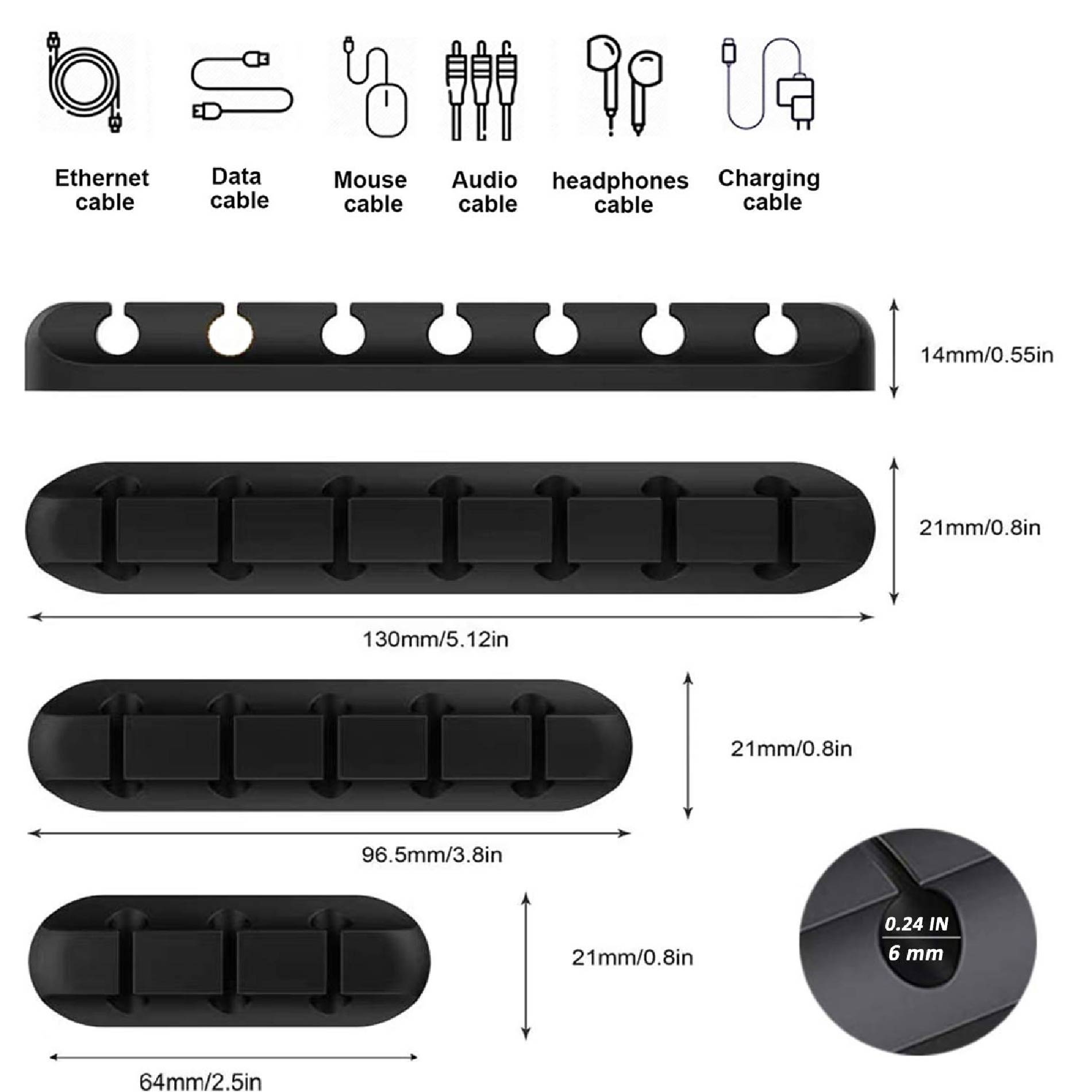 Miniatura 6 de Set X6 Organizadores De Cables Silicona
